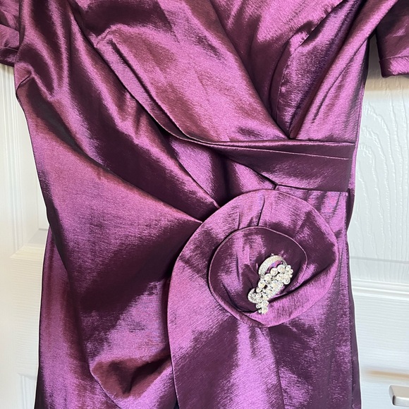 JADE COUTURE SZ 14 Dress Purple Knee Length Formal MOB, - Picture 4 of 16